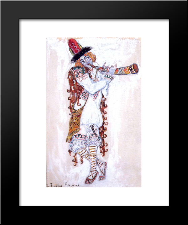 A Guy Who Plays The Horn 20x24 Black Modern Wood Framed Art Print Poster by Roerich, Nicholas