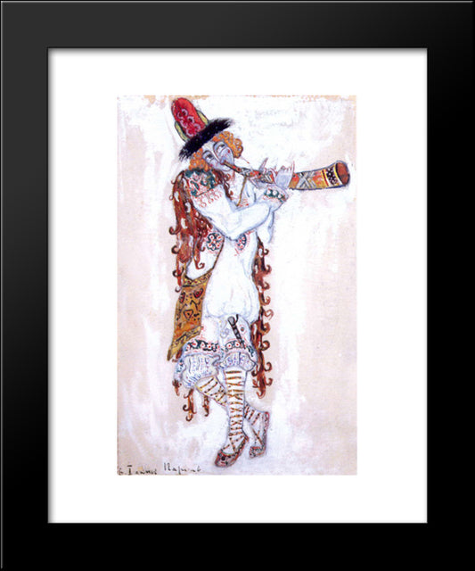 A Guy Who Plays The Horn 20x24 Black Modern Wood Framed Art Print Poster by Roerich, Nicholas