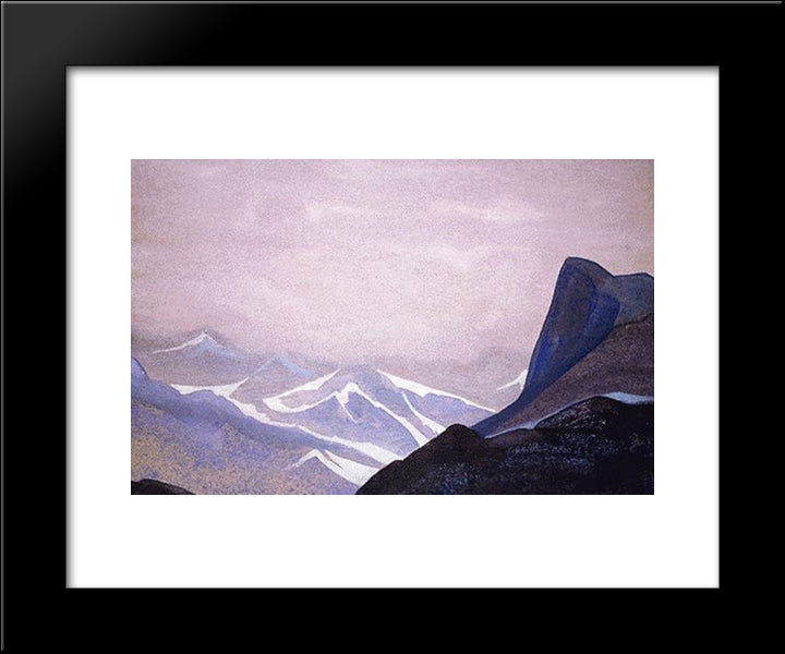 A Steep Snow Slope 20x24 Black Modern Wood Framed Art Print Poster by Roerich, Nicholas