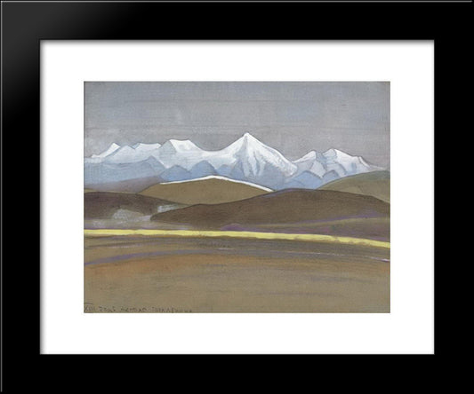 Ak-Tagh. Lenin'S Mountain. 20x24 Black Modern Wood Framed Art Print Poster by Roerich, Nicholas