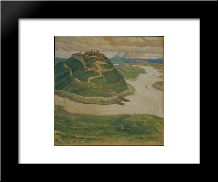 Ancient City 20x24 Black Modern Wood Framed Art Print Poster by Roerich, Nicholas