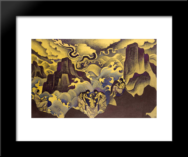 Ancient Serpent (Serpent Of Wisdom) 20x24 Black Modern Wood Framed Art Print Poster by Roerich, Nicholas