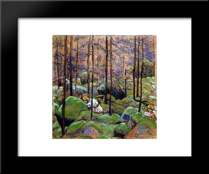 Archers 20x24 Black Modern Wood Framed Art Print Poster by Roerich, Nicholas