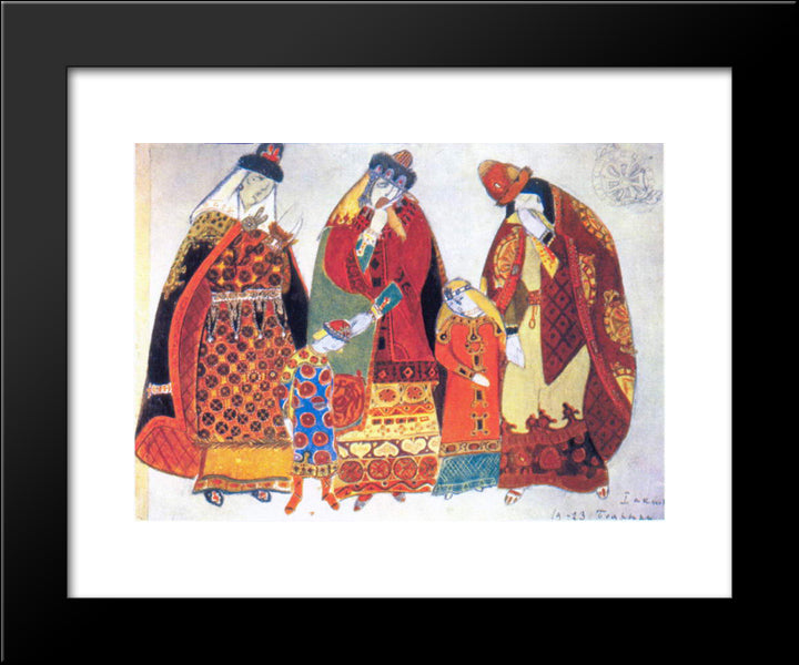 Boyarynia And Children 20x24 Black Modern Wood Framed Art Print Poster by Roerich, Nicholas