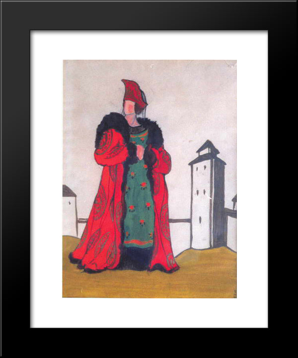 Boyarynia In Red 20x24 Black Modern Wood Framed Art Print Poster by Roerich, Nicholas