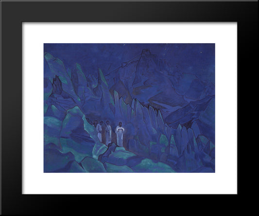 Burning The Darkness 20x24 Black Modern Wood Framed Art Print Poster by Roerich, Nicholas