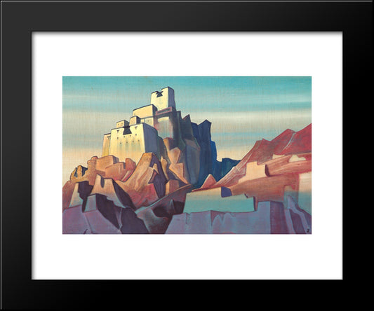 Castle Of Ladakh 20x24 Black Modern Wood Framed Art Print Poster by Roerich, Nicholas