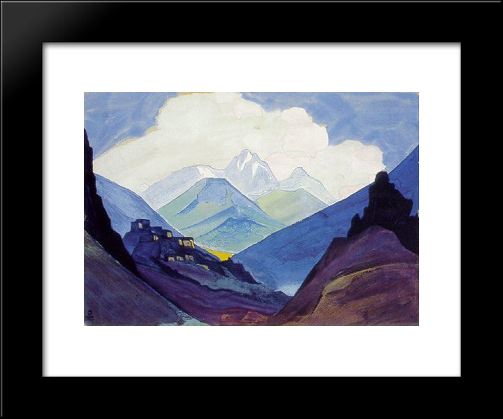 Chan-La. Nek. 20x24 Black Modern Wood Framed Art Print Poster by Roerich, Nicholas