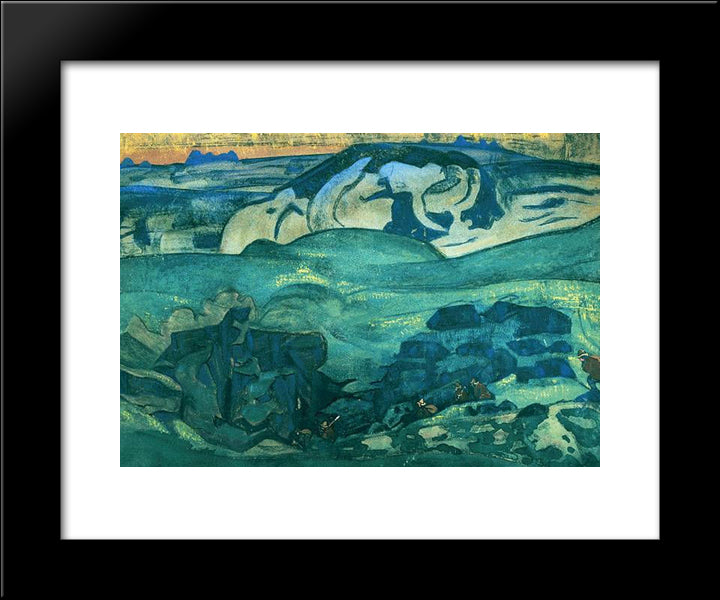 Chud Has Gone Under The Ground 20x24 Black Modern Wood Framed Art Print Poster by Roerich, Nicholas