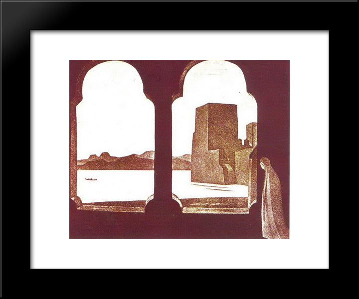 Cor Ardens 20x24 Black Modern Wood Framed Art Print Poster by Roerich, Nicholas