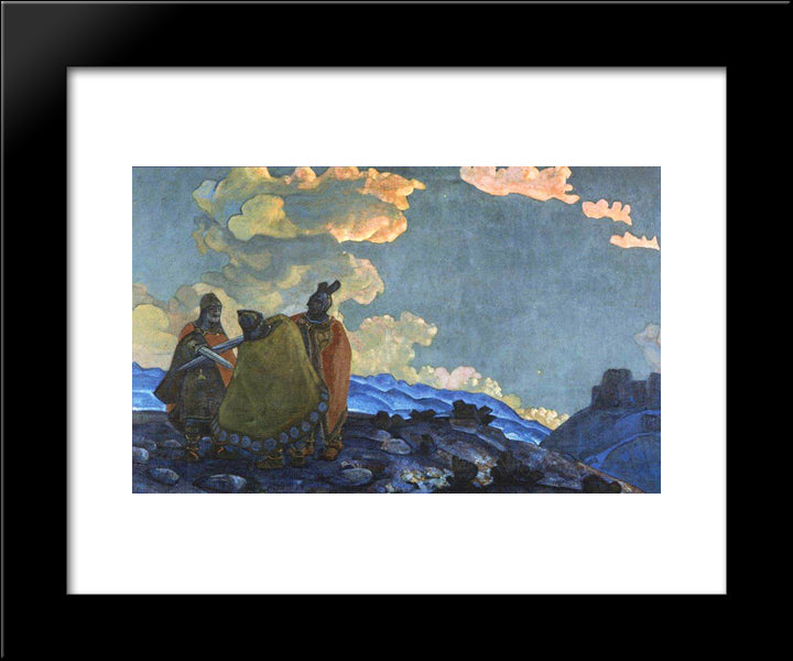 Crowns 20x24 Black Modern Wood Framed Art Print Poster by Roerich, Nicholas
