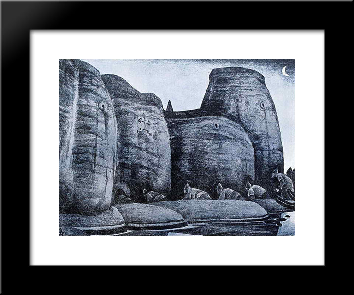 Crypt 20x24 Black Modern Wood Framed Art Print Poster by Roerich, Nicholas