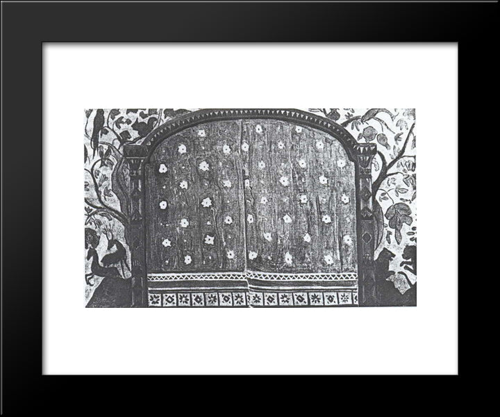 Curtain And Portal For Snow Maiden 20x24 Black Modern Wood Framed Art Print Poster by Roerich, Nicholas