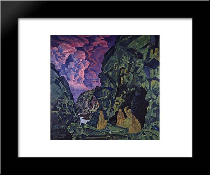 Daughters Of Earth 20x24 Black Modern Wood Framed Art Print Poster by Roerich, Nicholas