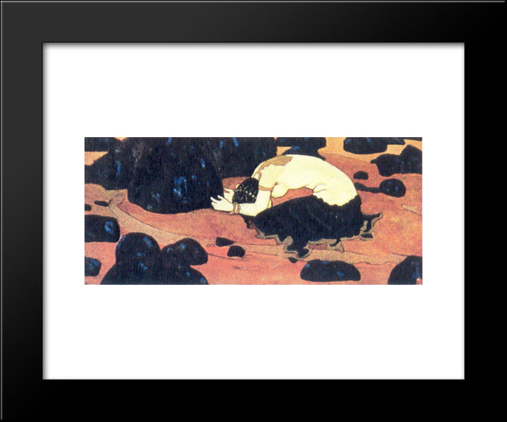 Devassari Abuntu Turns Into Stone 20x24 Black Modern Wood Framed Art Print Poster by Roerich, Nicholas