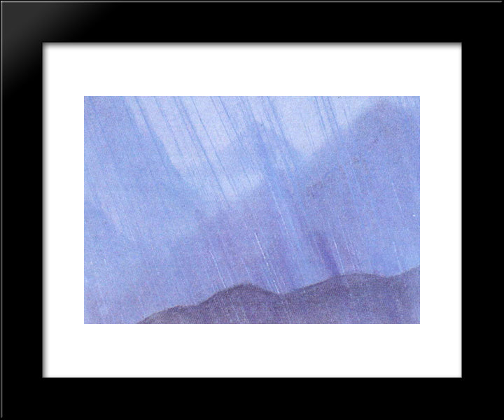 Downpour 20x24 Black Modern Wood Framed Art Print Poster by Roerich, Nicholas