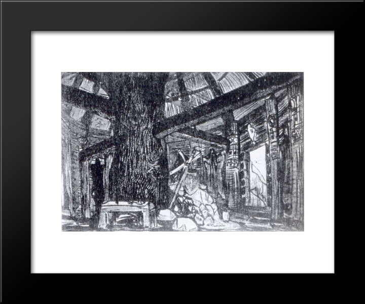 Dwelling Of Gunding 20x24 Black Modern Wood Framed Art Print Poster by Roerich, Nicholas