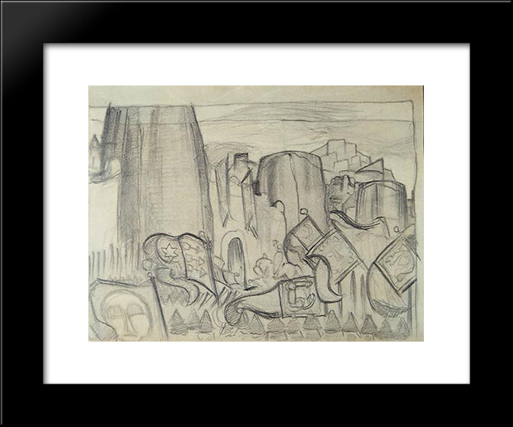 Entry Of Tent Of Ivan The Terrible 20x24 Black Modern Wood Framed Art Print Poster by Roerich, Nicholas