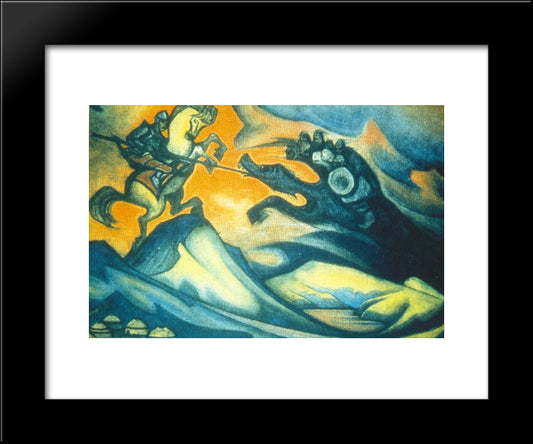 Fight 20x24 Black Modern Wood Framed Art Print Poster by Roerich, Nicholas