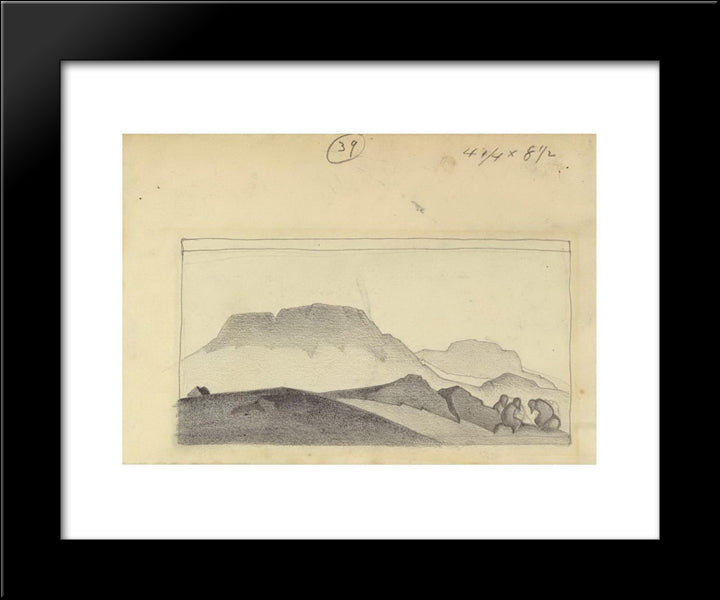 Figures In A Landscape 20x24 Black Modern Wood Framed Art Print Poster by Roerich, Nicholas