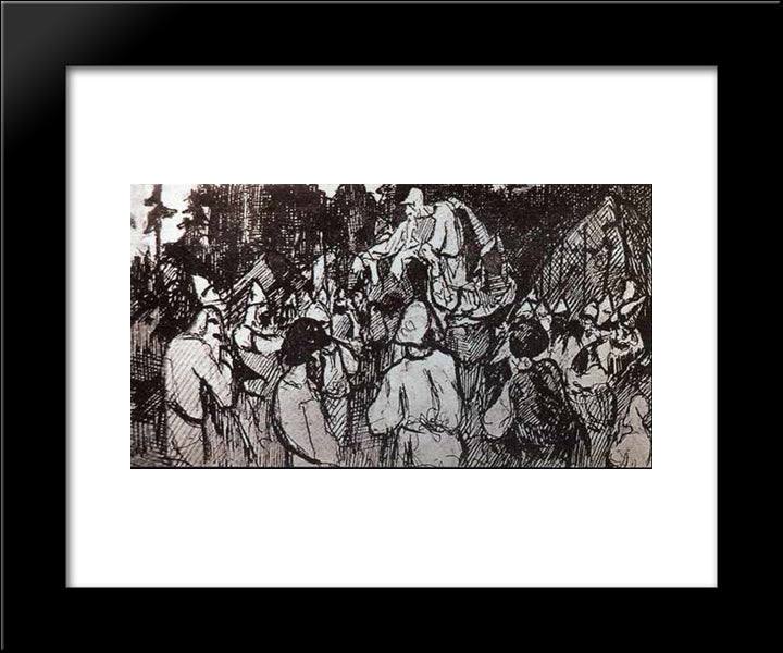 Figures Of Elders 20x24 Black Modern Wood Framed Art Print Poster by Roerich, Nicholas