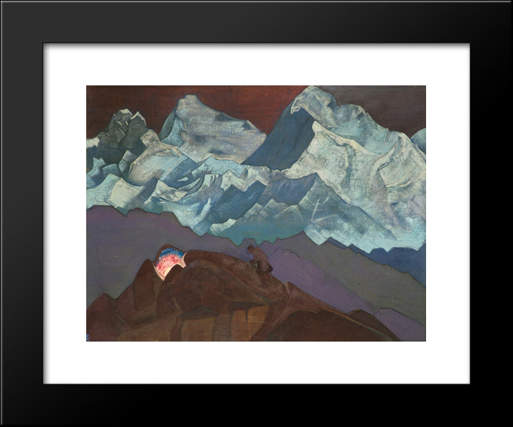 Fire Blossom 20x24 Black Modern Wood Framed Art Print Poster by Roerich, Nicholas
