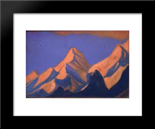 Flaming Tops Against The Evening Sky 20x24 Black Modern Wood Framed Art Print Poster by Roerich, Nicholas