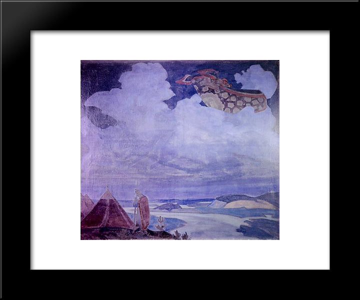 Flying Carpet 20x24 Black Modern Wood Framed Art Print Poster by Roerich, Nicholas