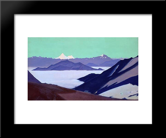 Fog In The Mountains 20x24 Black Modern Wood Framed Art Print Poster by Roerich, Nicholas