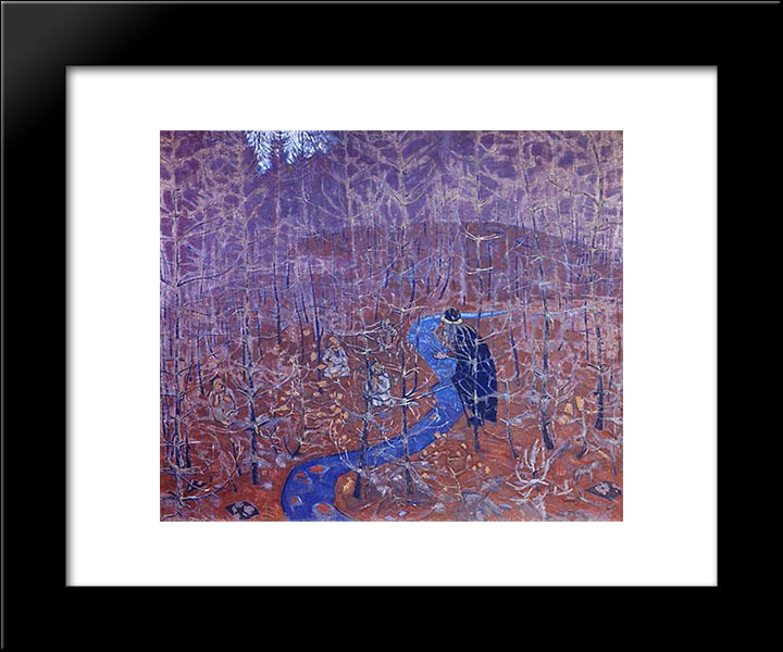 Forest People 20x24 Black Modern Wood Framed Art Print Poster by Roerich, Nicholas
