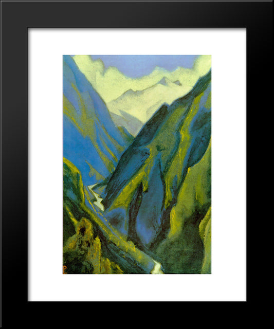 Ganges (Cold Ravine) 20x24 Black Modern Wood Framed Art Print Poster by Roerich, Nicholas