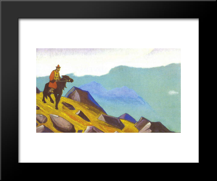 Genghis Khan 20x24 Black Modern Wood Framed Art Print Poster by Roerich, Nicholas