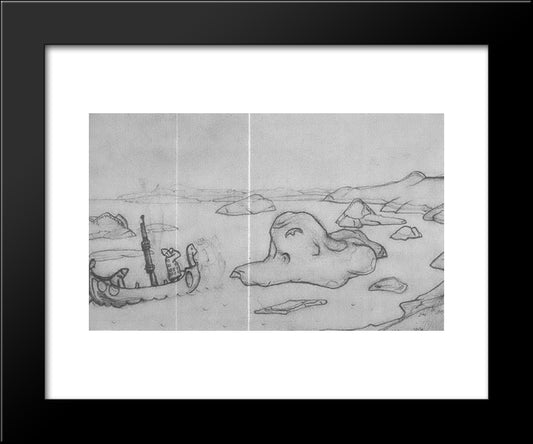 Giantess Krimgerd 20x24 Black Modern Wood Framed Art Print Poster by Roerich, Nicholas