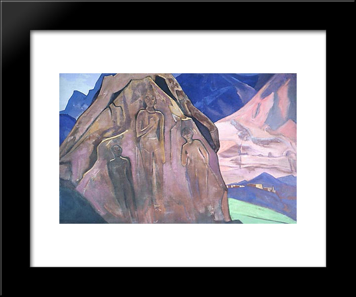 Giants Of Lahaul 20x24 Black Modern Wood Framed Art Print Poster by Roerich, Nicholas