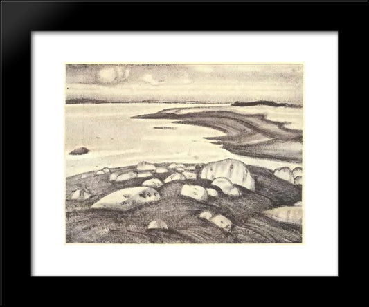 Giant'S Tomb 20x24 Black Modern Wood Framed Art Print Poster by Roerich, Nicholas