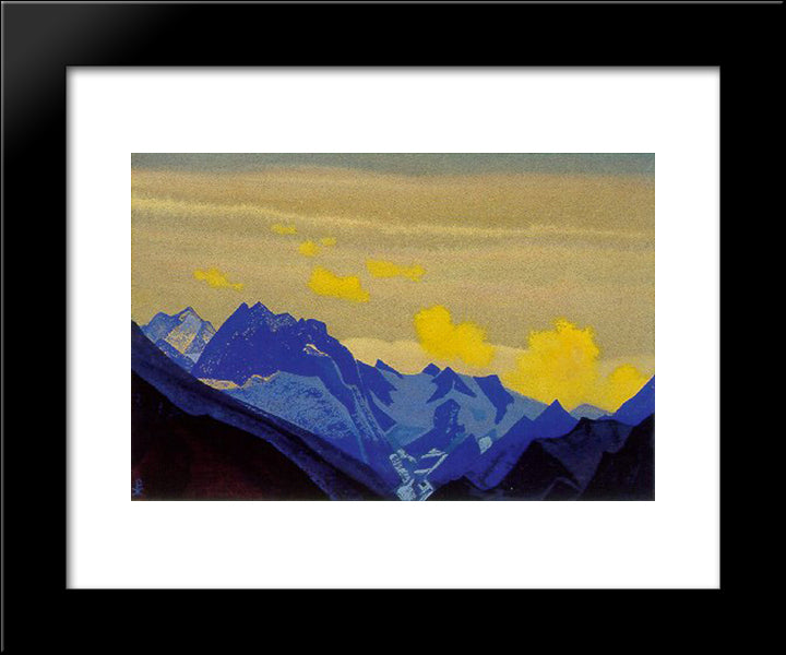 Glaciers Of Himalayas 20x24 Black Modern Wood Framed Art Print Poster by Roerich, Nicholas