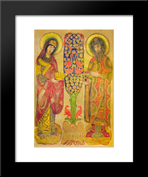 Glad Visitors 20x24 Black Modern Wood Framed Art Print Poster by Roerich, Nicholas