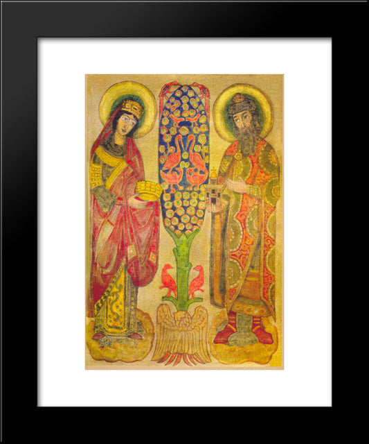 Glad Visitors 20x24 Black Modern Wood Framed Art Print Poster by Roerich, Nicholas
