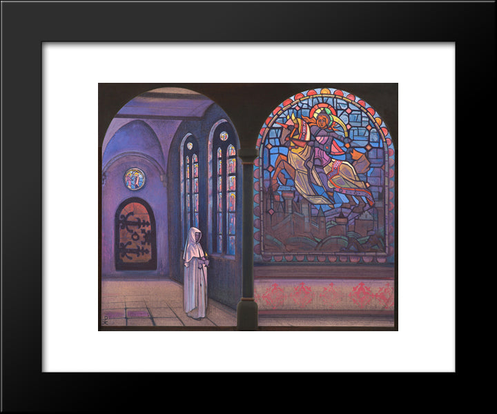 Glory To The Hero 20x24 Black Modern Wood Framed Art Print Poster by Roerich, Nicholas