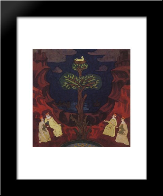 Good Nest (Good Tree, Consolation For Eyes) 20x24 Black Modern Wood Framed Art Print Poster by Roerich, Nicholas