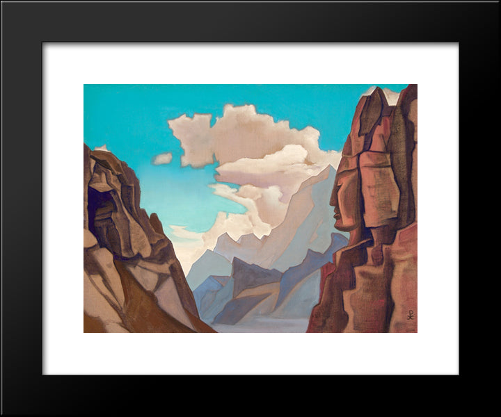 Great Spirit Of Himalayas 20x24 Black Modern Wood Framed Art Print Poster by Roerich, Nicholas
