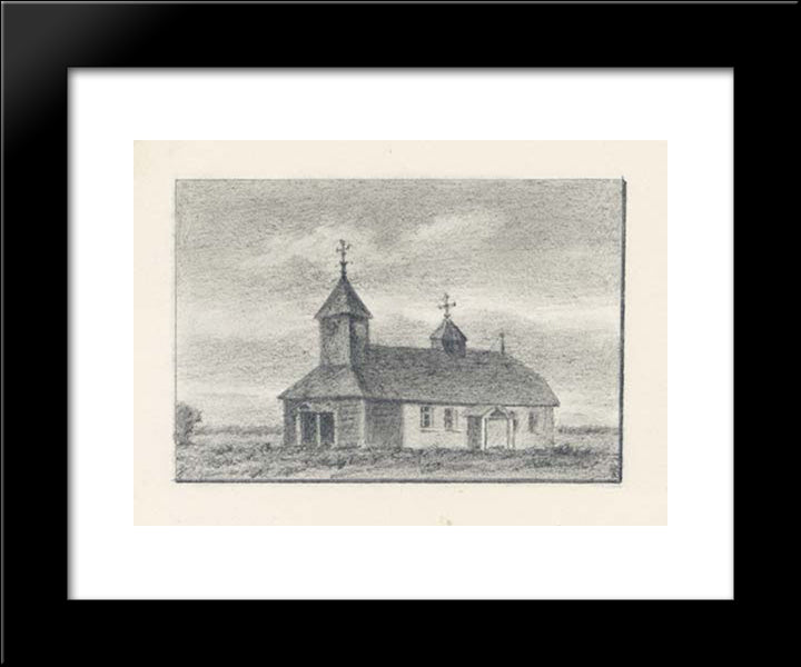 Gryzovo Church 20x24 Black Modern Wood Framed Art Print Poster by Roerich, Nicholas