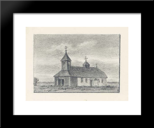 Gryzovo Church 20x24 Black Modern Wood Framed Art Print Poster by Roerich, Nicholas