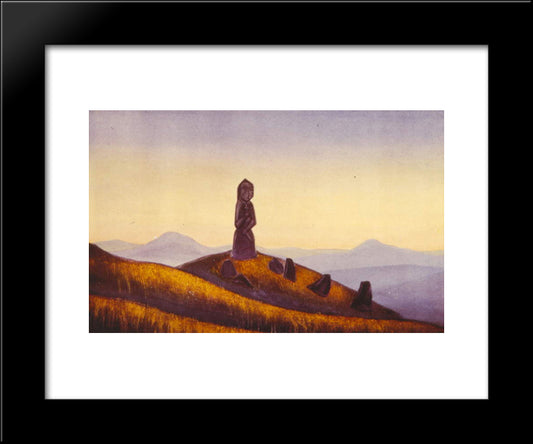 Guardian Of Desert 20x24 Black Modern Wood Framed Art Print Poster by Roerich, Nicholas