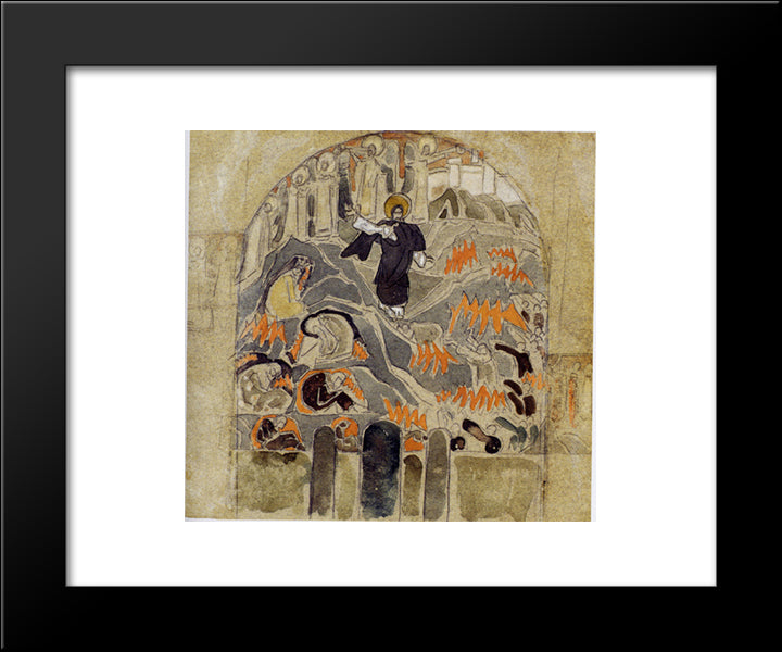 Harrowing Of Hell 20x24 Black Modern Wood Framed Art Print Poster by Roerich, Nicholas