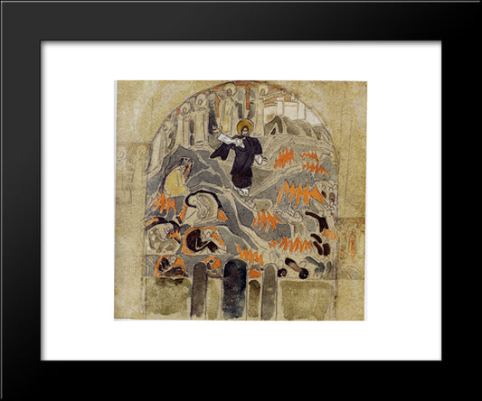 Harrowing Of Hell 20x24 Black Modern Wood Framed Art Print Poster by Roerich, Nicholas