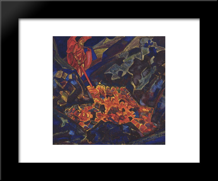 Heat Of The Earth 20x24 Black Modern Wood Framed Art Print Poster by Roerich, Nicholas
