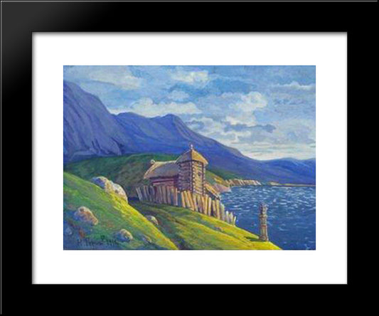 Hermitage At The Lake 20x24 Black Modern Wood Framed Art Print Poster by Roerich, Nicholas