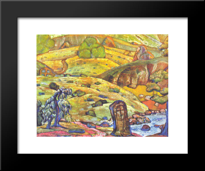 Hills 20x24 Black Modern Wood Framed Art Print Poster by Roerich, Nicholas