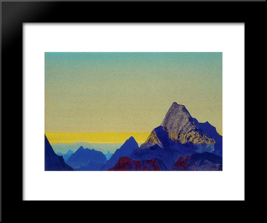 Himalayan Morning. Sunrise. 20x24 Black Modern Wood Framed Art Print Poster by Roerich, Nicholas